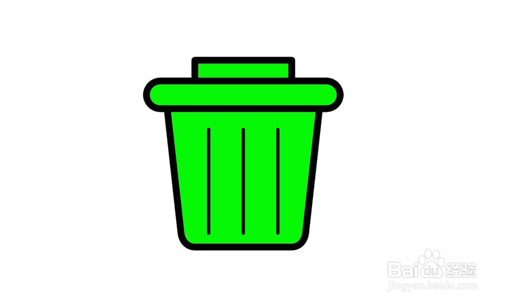 绿色垃圾桶简笔画图片