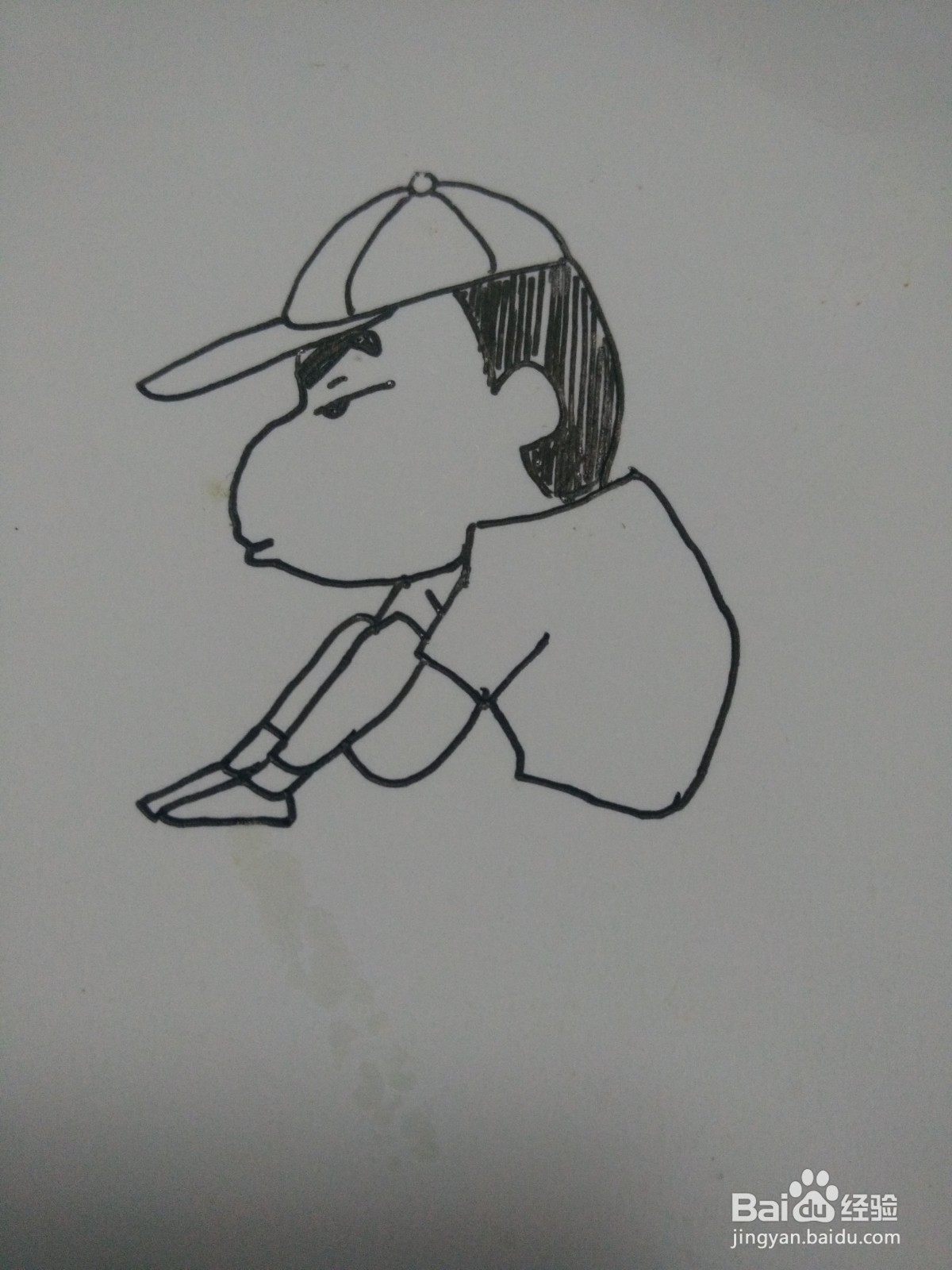 怎么画侧身坐着的蜡笔小新