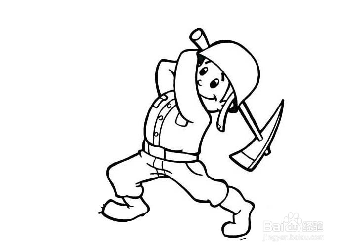 挖矿工人的画法