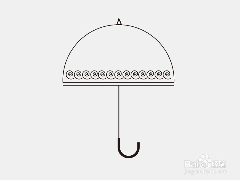 如何用简笔画雨伞