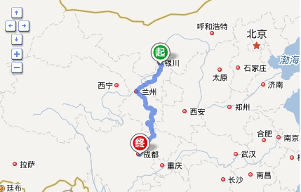 银川到成都有多少公里