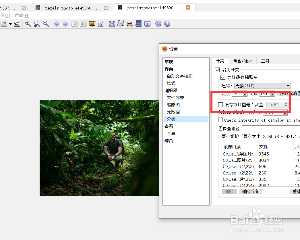 怎么修改xnview的缩略图缓存容量