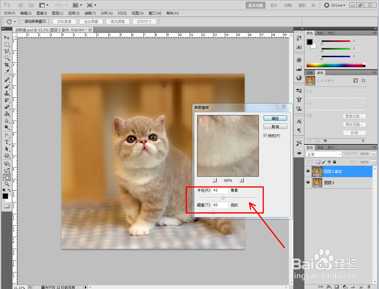 Ps怎么使用表面模糊滤镜