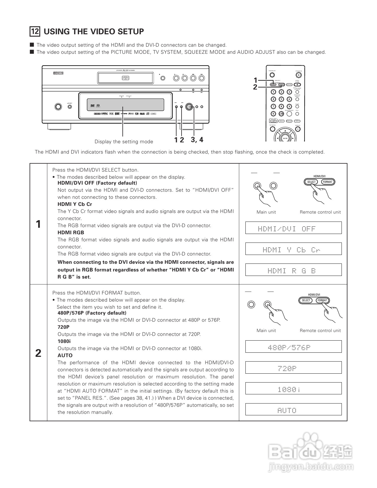 DENON DVD-A1XV播放机说明书:[4]
