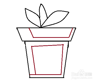 如何画盆栽的简笔画