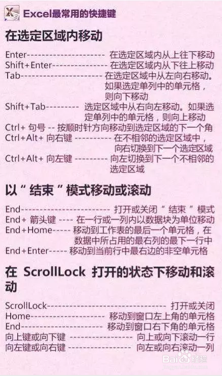 Excel 快捷键大全，值得收藏