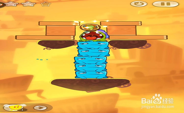 手机游戏割绳子2关卡3-1、关卡3-2三星攻略