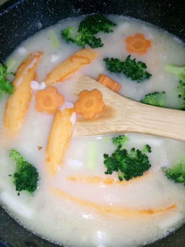 奶香芦笋雪蟹柳烩饭