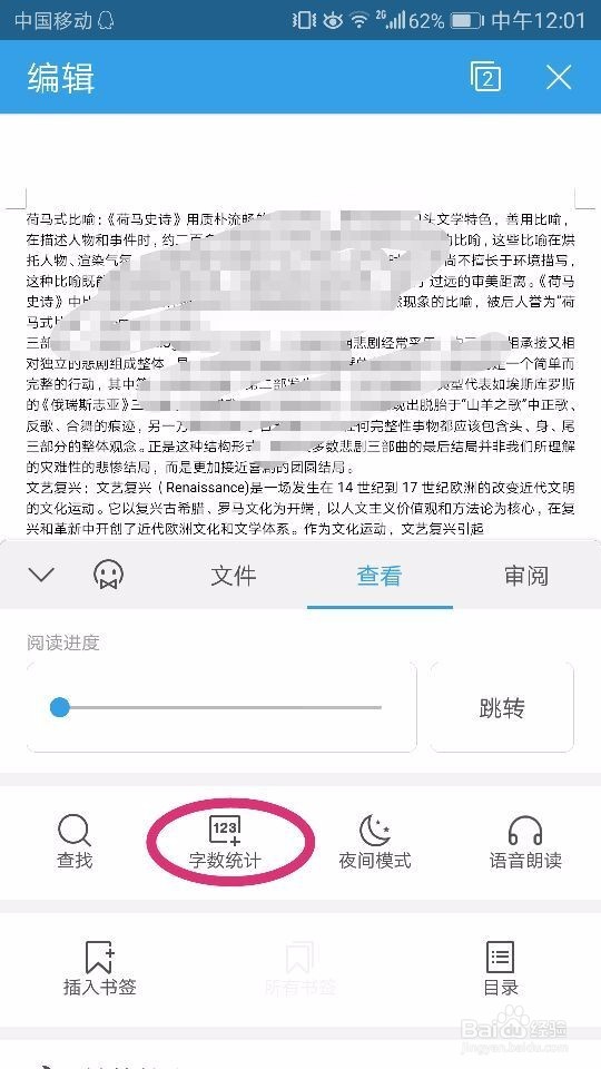 手机WPS怎么查看字数