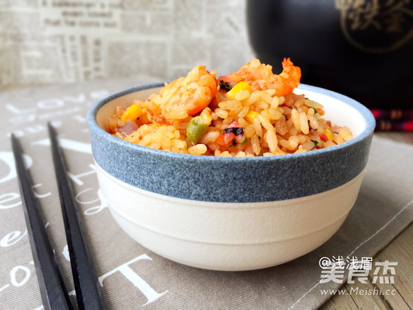 鲜虾什锦饭的做法