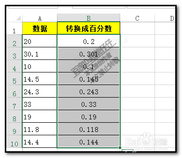 怎样把excel工作表的数据后面批量加上百分号？