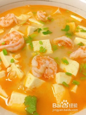 家常菜（鲜虾豆腐）的做法