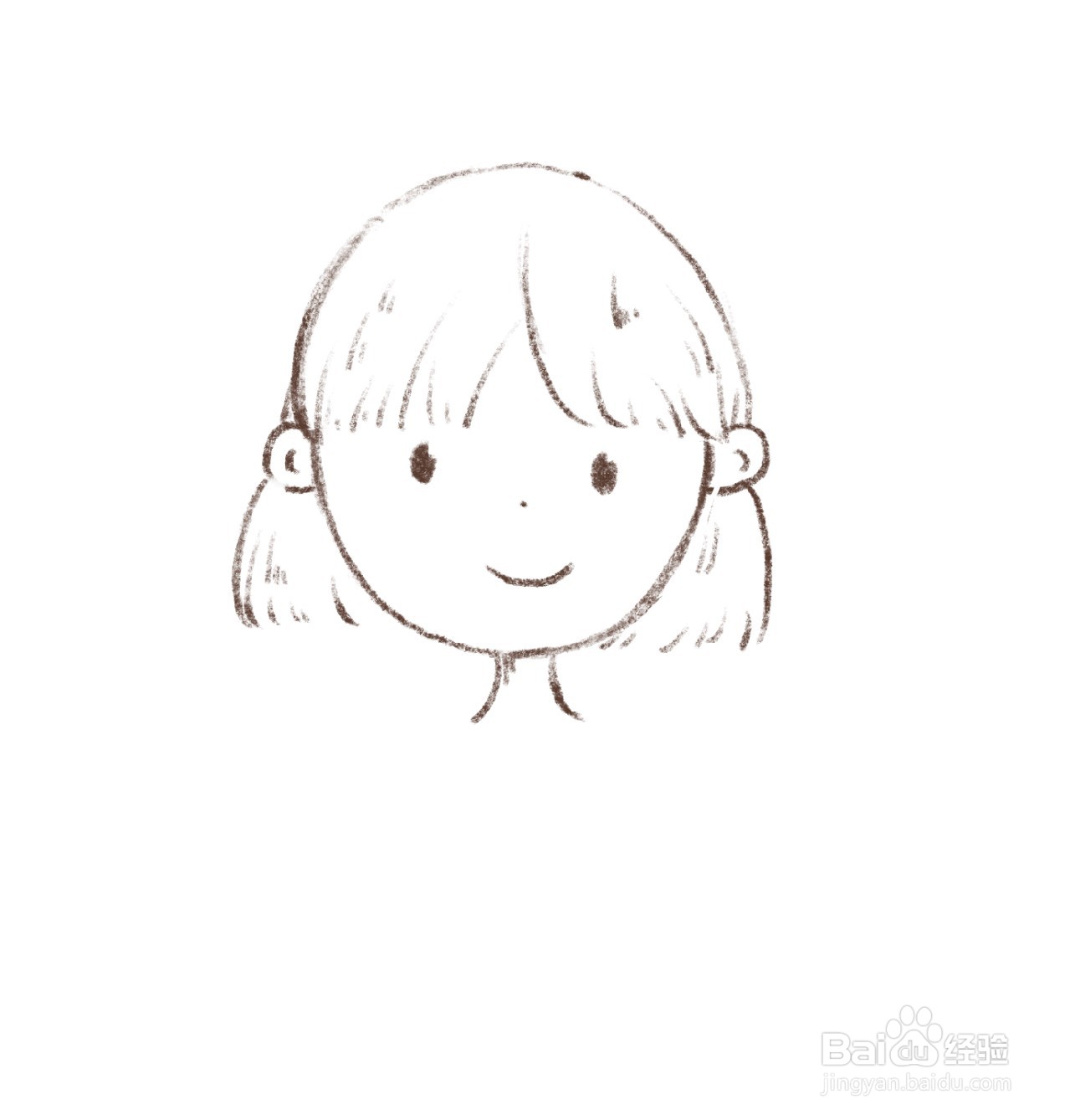 儿童简笔画正面头部的画法教程