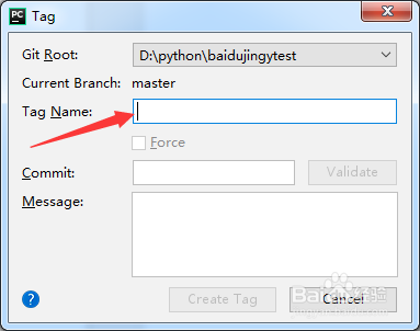 pycharm中git怎么分支上添加标签