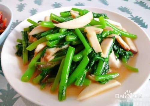 香菇炒茼蒿的做法 百度经验