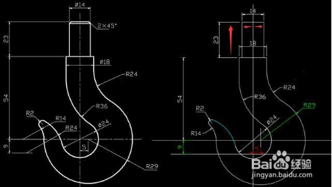 机械制图吊钩手工画法