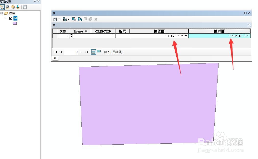 ArcGIS中怎样计算图形椭球面积
