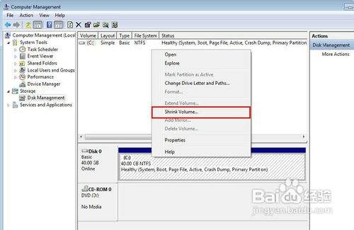 win7系统(英文)分区详细步骤(最好附实图)
