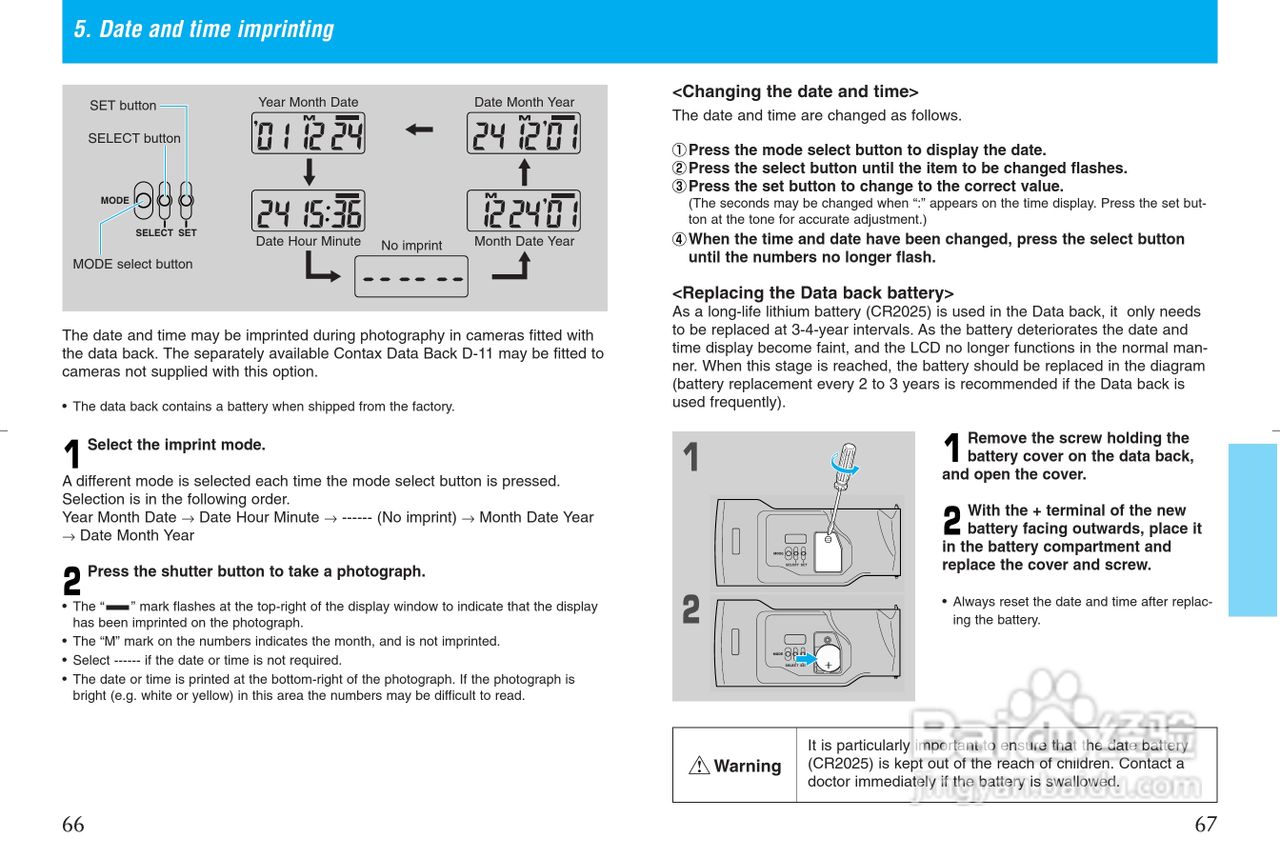 CONTAX NX数码相机说明书:[4]