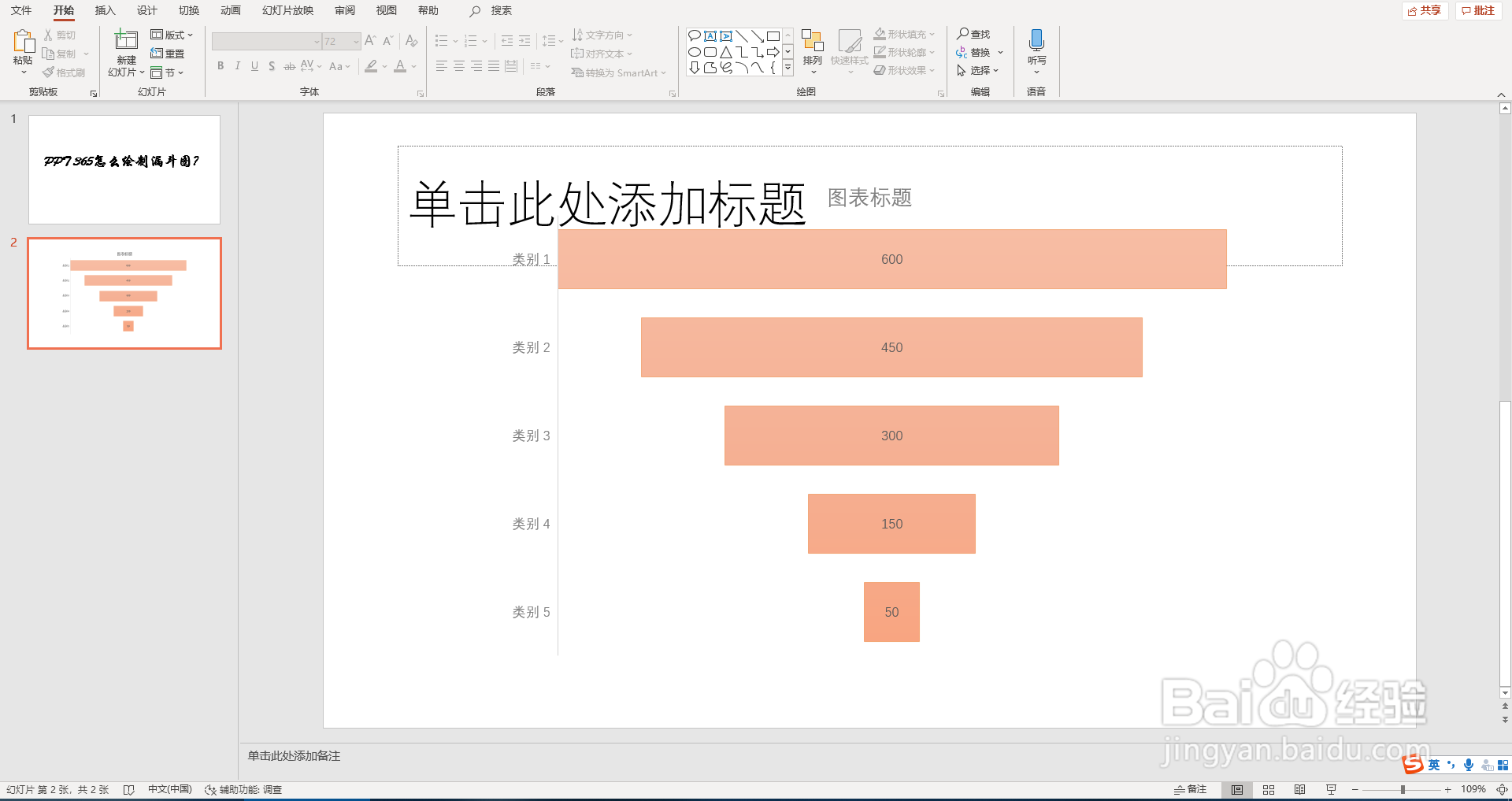 PPT 365怎么绘制漏斗图?