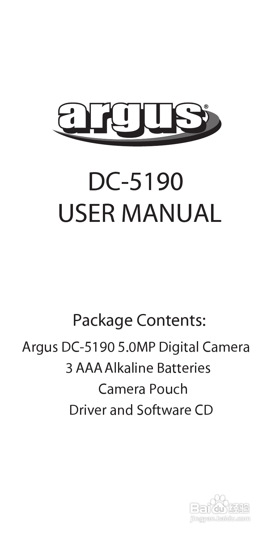 Argus DC-5190数码相机说明书:[1]