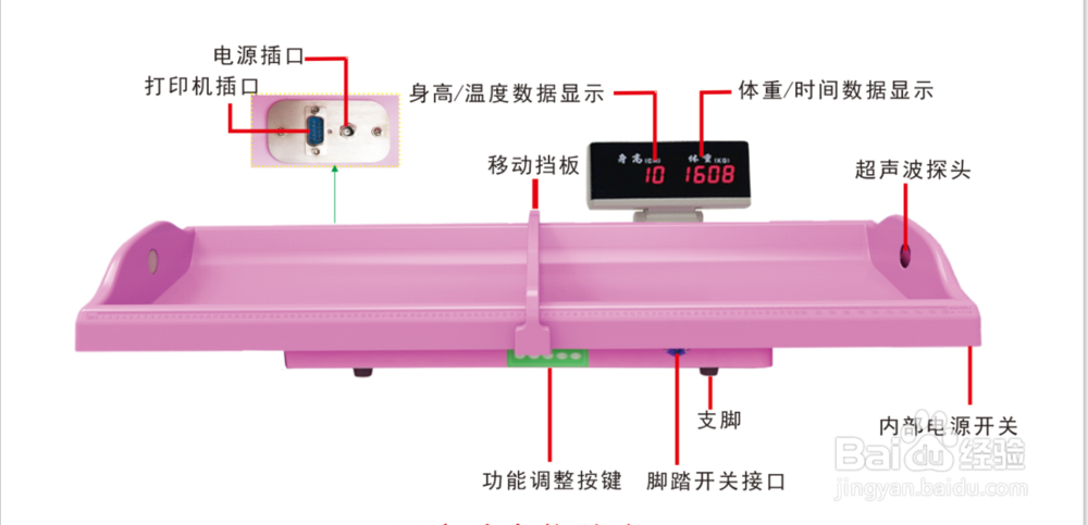 婴幼儿卧式测量身长体重电子秤步骤