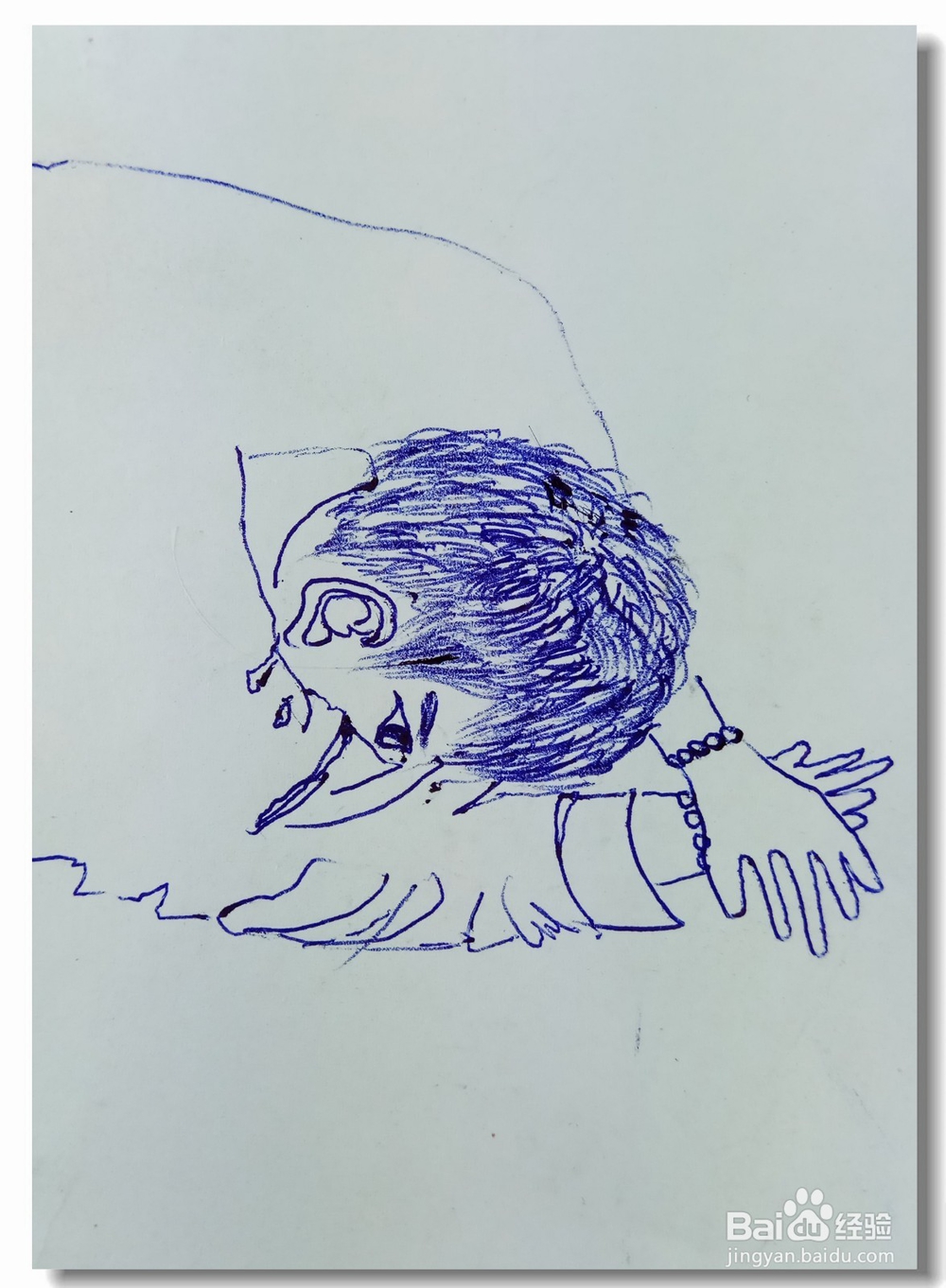 怎样画简笔画“趴在桌子上准备睡觉的人