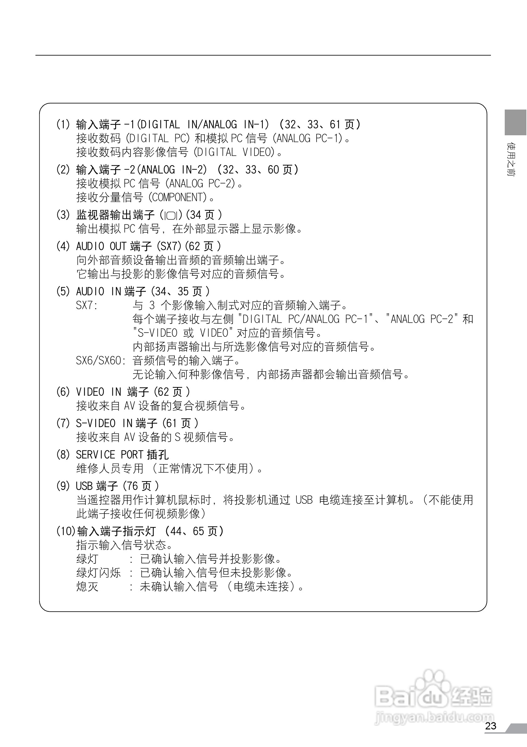 佳能SX6投影仪使用说明书:[3]