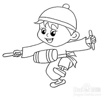 怎么画出打鼓的男孩呢
