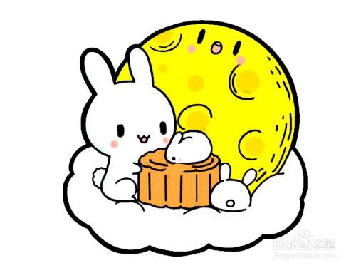 中秋节怎么画小兔子的简笔画