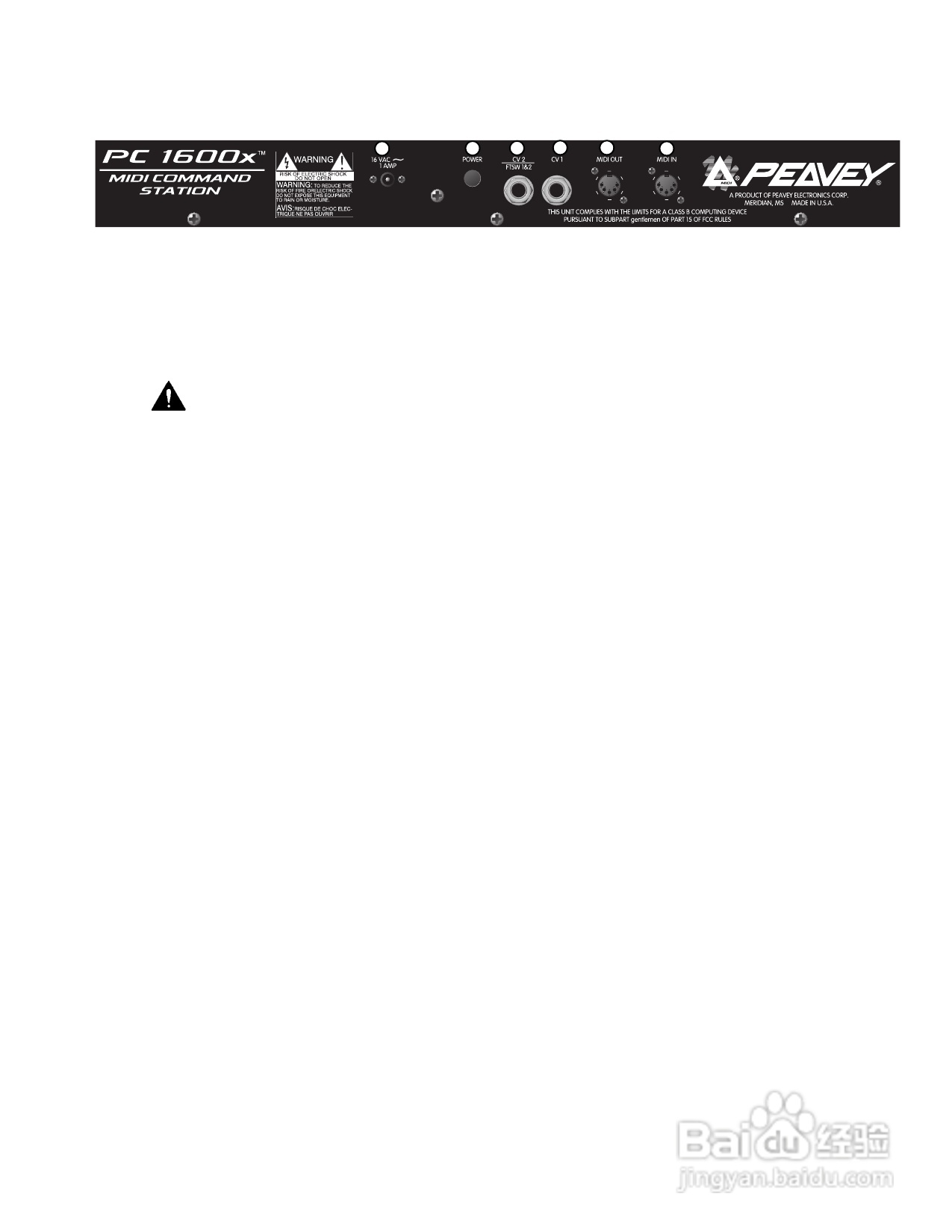 百威PC 1600X MIDI Control Station音响说明书:[1]