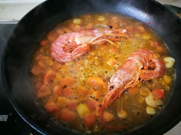 阿根廷红虾咖喱意面