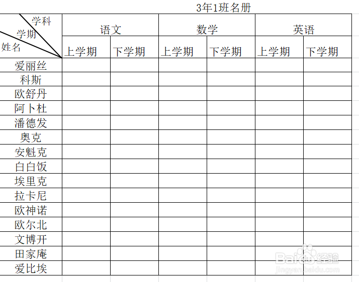 excel如何制作斜线表头
