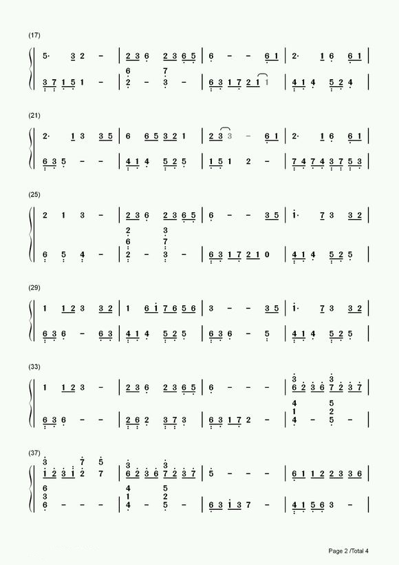 求大鱼钢琴曲简谱双手版