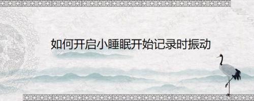 如何开启小睡眠开始记录时振动