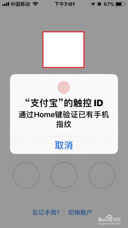 苹果手机开启支付宝“指纹/手势”验证登录教程