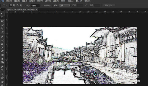 ps怎样将图片制作成水墨画效果