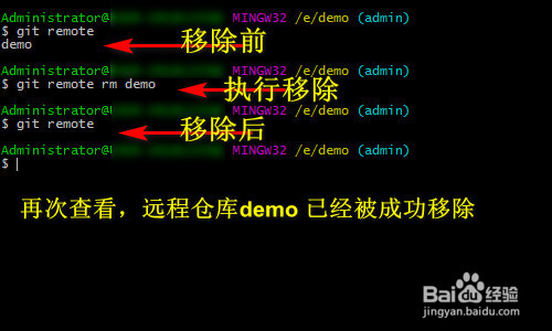 git 命令行删除远程仓库