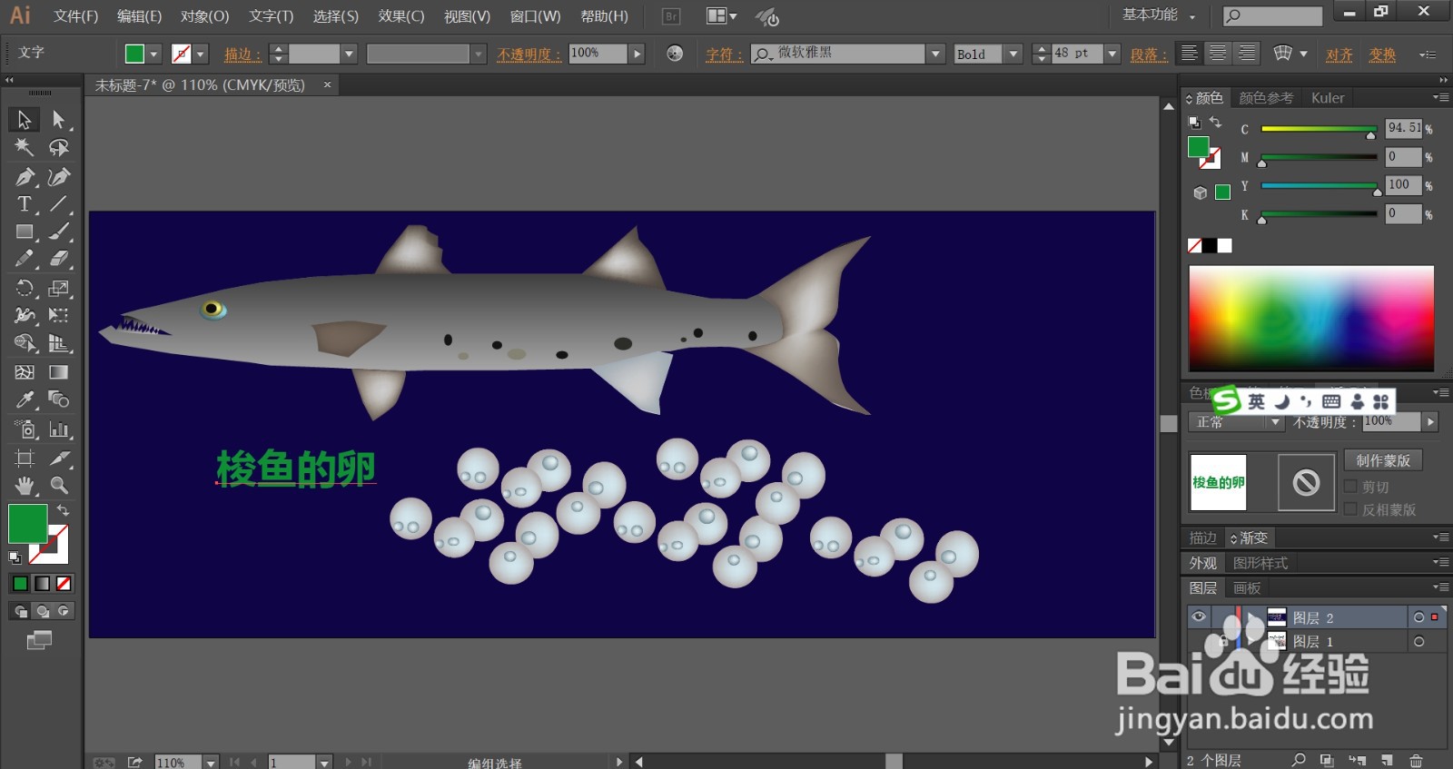 梭鱼的卵怎么画简笔画