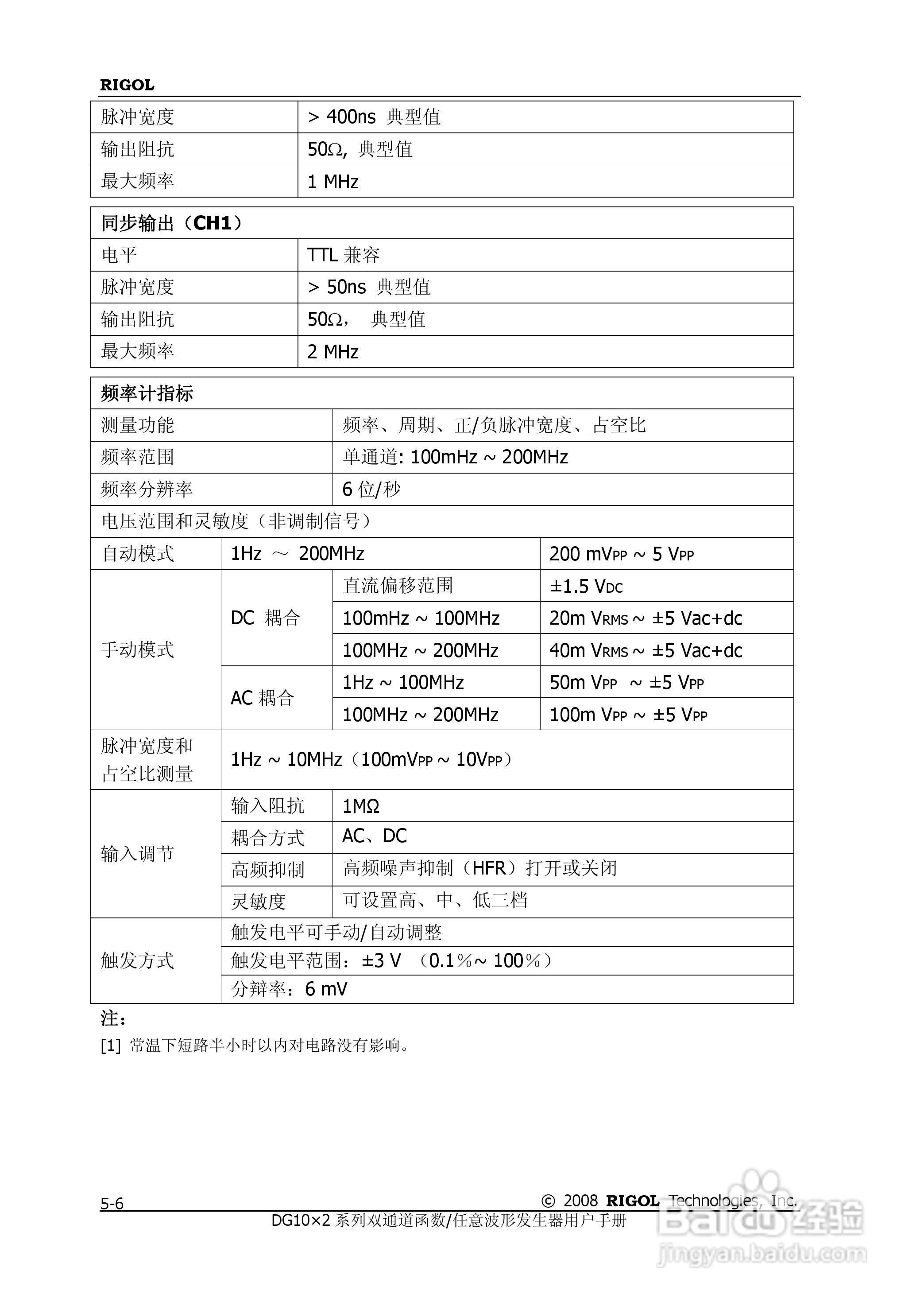 DG1012函数/任意波形发生器使用说明书:[14]
