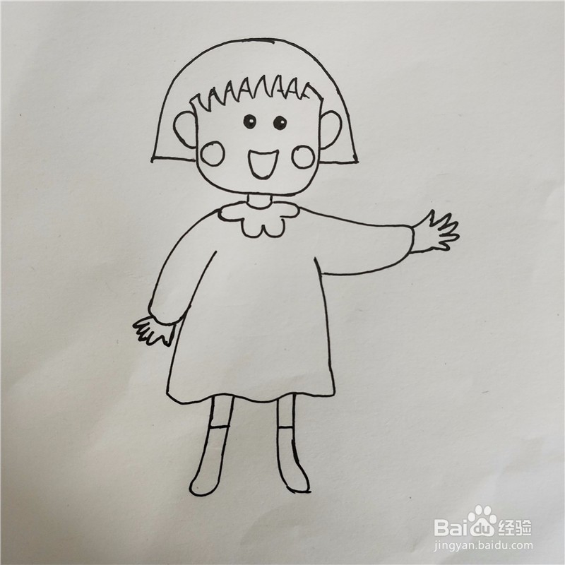 怎么画樱桃小丸子的简笔画?