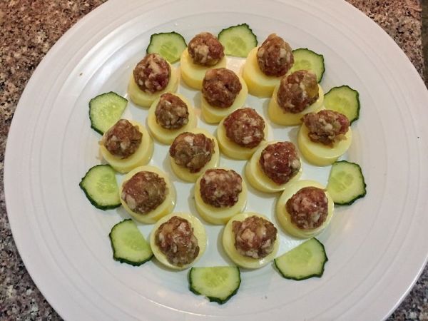 玉子豆腐蒸肉丸