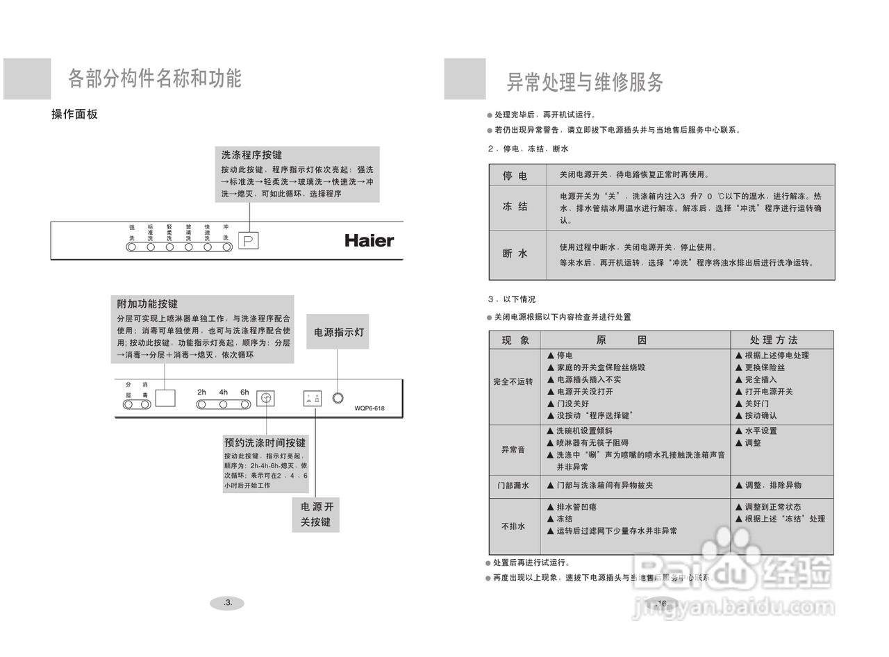 海尔洗碗机 说明书图片