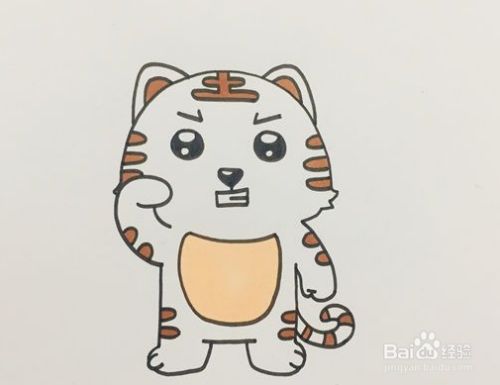 老虎的邮票怎么画