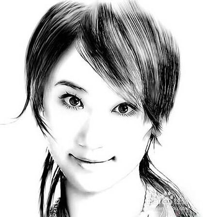 PS把真人处理成素描