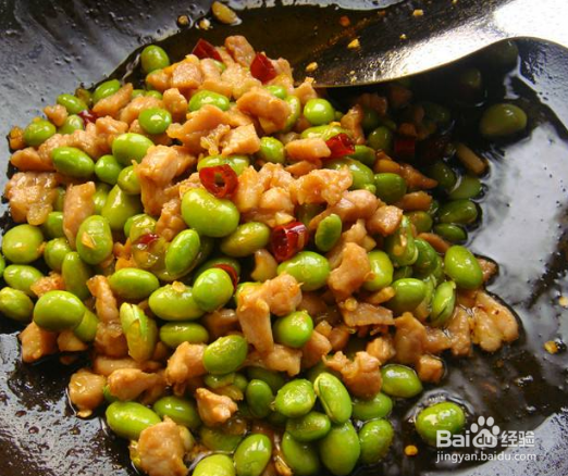 毛豆肉丁的做法