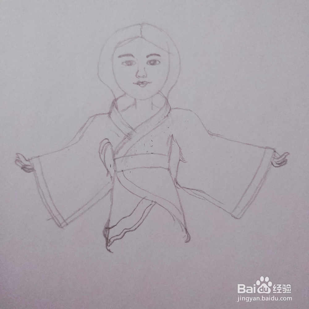 简笔画61:汉服女孩