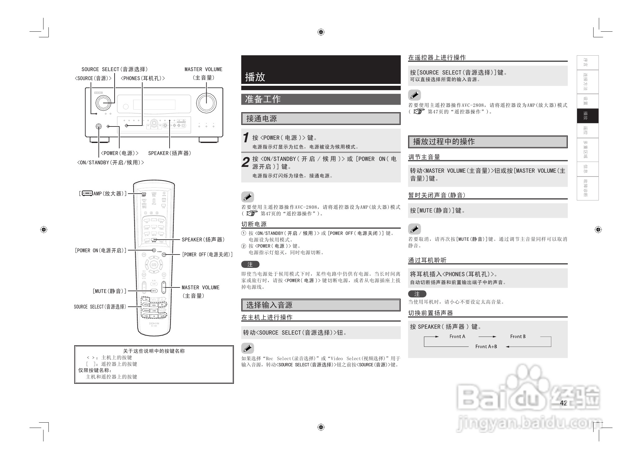 DENON AVC-2808环绕音效扩大机说明书:[3]