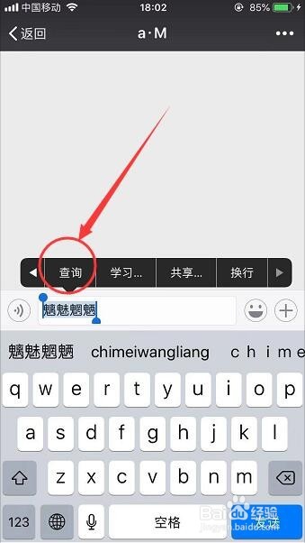 微信怎么快速查询陌生词语的词典