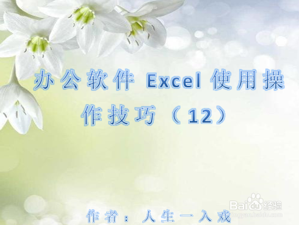 办公软件Excel使用操作技巧(12)